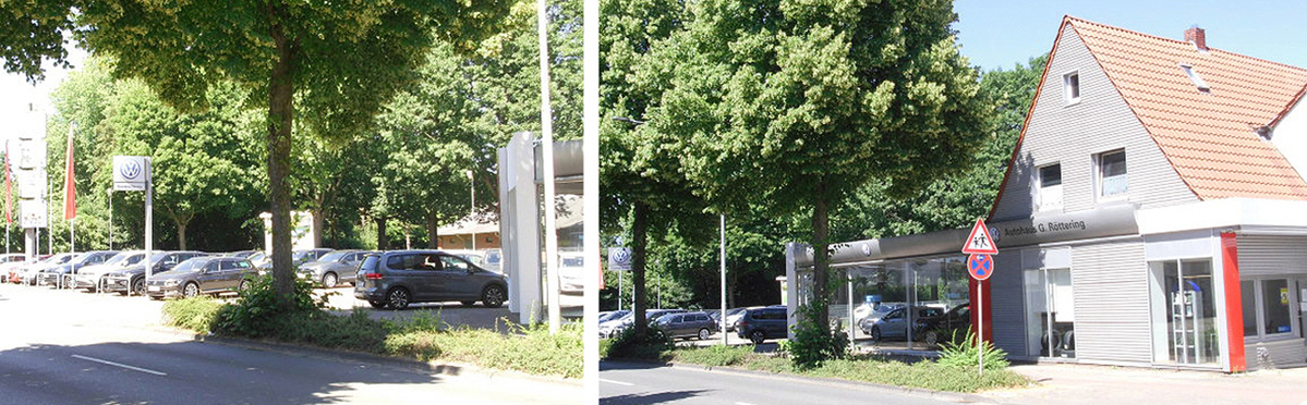 Außenansicht Autohaus Röttering mit Gelände